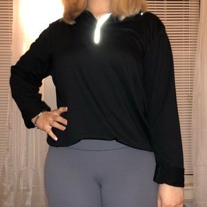 Xersion Black Long-Sleeve Fitted Reflective Top